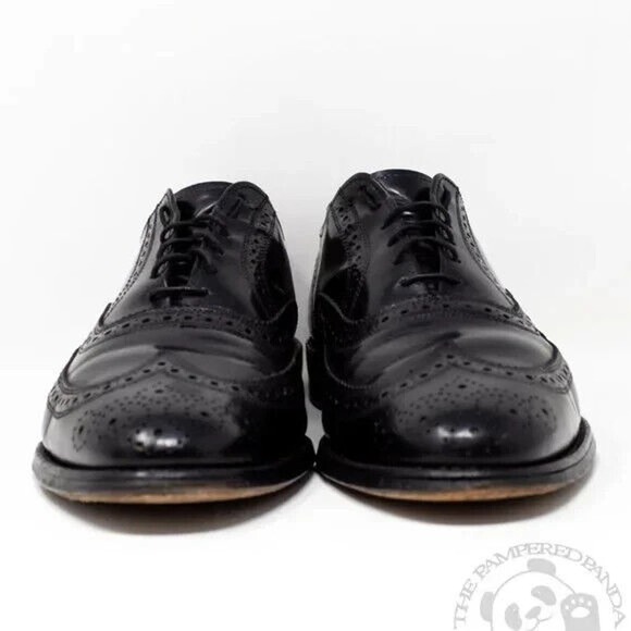 Allen Edmonds Lloyd Black Wingtip Oxfords Dress Shoes Leather Mens Size 9C 32829 - Picture 3 of 6